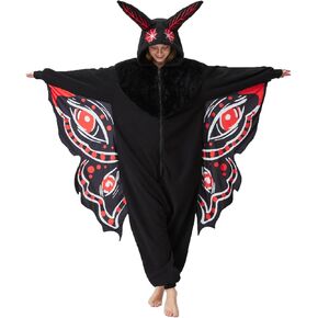 Adult Mothman Onesie Pajamas Mothman Costume Halloween Cosplay Unisex Party Costume