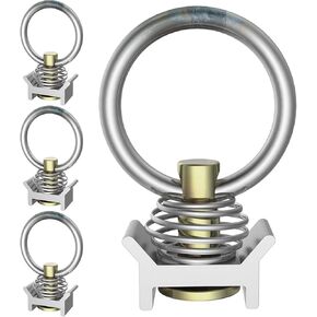 Single Stud Fitting L Track 4 Pack 4,000 LBS Capacity L Track Tie Down L-Track Accessories for Truck Bed,Trailer Cargo Control Silver