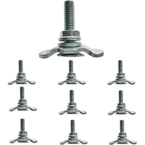 L Track Threaded Stud Fittings L-Track Threaded Double Stud Lug Fitting Tie Down, Used with L Track Rails for Truck Bed or Trailer Cargo Control, Pack of 10 (G-M8-60mm)