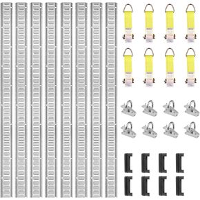 VEVOR E Track Tie Down Rail Kit, 5' Steel Rails, 4 Pack, Secure Cargo & Heavy Loads Up to 2000 lbs, Heavy Duty Etrack Rails with Screws for Garages, Vans, Trailers, Motorcycle Tie Downs, ATV Mountings