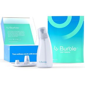 Nasal Irrigation System Starter Kit by Burble for Sinus Relief and Congestion, Nasal Cleaner for Adults & Kids - Includes Sinus Rinse Bottle, 30 Nasal Wash Tablets, & Drying Tray