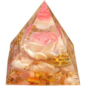 Orgone Pyramid for Positive Energy, Orgonite Lapis Lazuli Stones Healing Crystals for Reduce Stress Chakra Reiki Healing Meditation Attracts Lucky and Success (White-Blue&Lapis Lazuli)