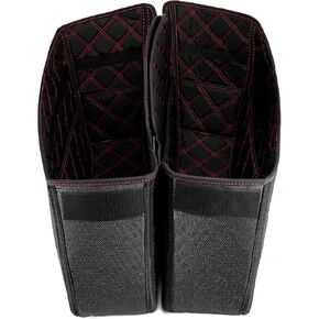 WeiSen Saddlebag Liners Non-Stretched Saddlebag Organizer Inserts Compatible with Harley Touring Road King Road Glide Street Glide Electra Glide 2014-2023 Factory Saddlebag, Red Square