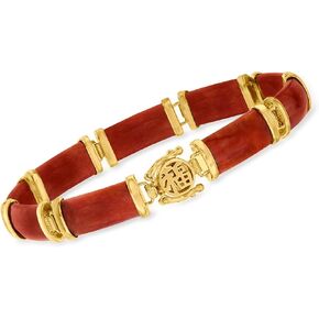 Ross-Simons Good Fortune Jade Bracelet in 18kt Gold Over Sterling