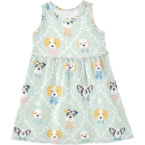 Ollabaky Girls Sleeveless Dress Casual Tank Play Dress Summer Sundress for Toddler Little Girl 2-8T