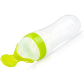 Nuby Garden Fresh Silicone Squeeze Feeder with Spoon and Hygienic Cover, Colors May Vary in Saudi Arabia