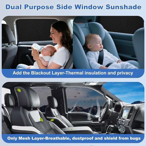 XCBYT Car Window Shades - 4 Pack for 2015-2020 f 150 Sun Shade Side Window Sun Shade Car Window Shade for Baby with Breathable Mesh Insulate Heat and UV for Sleep Camping Breastfeeding in Kuwait