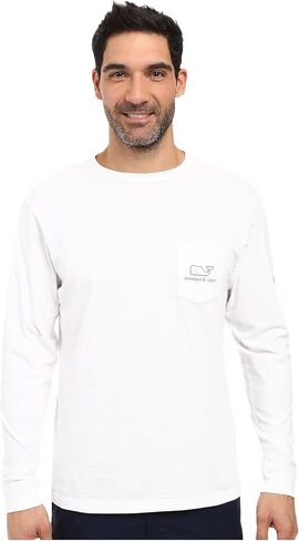 vineyard vines Men's Long Sleeve Vintage Whale Pocket T-Shirt, Blue Blazer, XX-Large in Kuwait