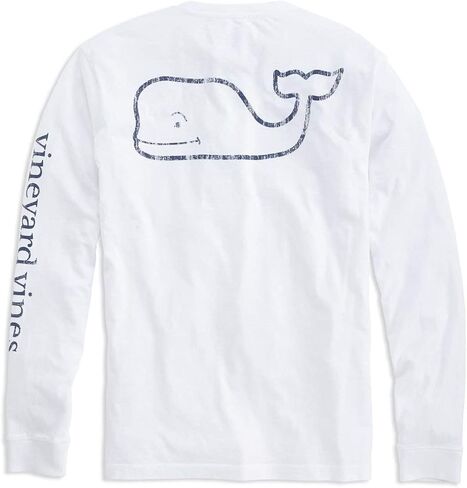 vineyard vines Men's Long Sleeve Vintage Whale Pocket T-Shirt, Blue Blazer, XX-Large in Kuwait