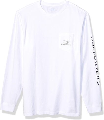 vineyard vines Men's Long Sleeve Vintage Whale Pocket T-Shirt, Blue Blazer, XX-Large in Kuwait