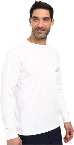 vineyard vines Men's Long Sleeve Vintage Whale Pocket T-Shirt, Blue Blazer, XX-Large in Kuwait