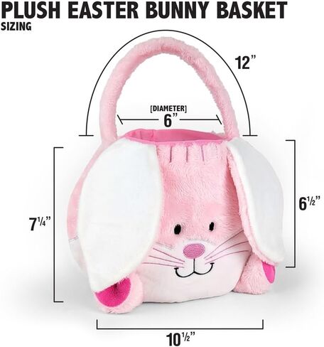 GiftsForYouNow Embroidered Plush Blue Bunny Personalized Easter Basket, Easter Basket for Little Boys, Easter Egg Hunt Tote, Perfect for Toys and Candy, 10" W x 7" H x 9" D in Saudi Arabia