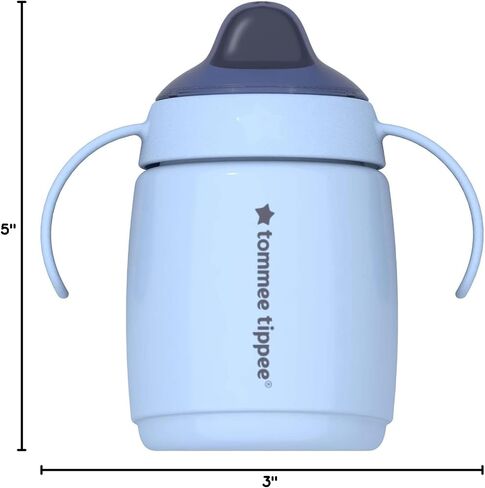 Tommee Tippee Superstar Trainer Sippy Cup for Toddlers, INTELLIVALVE 100% Leak-Proof & Shake-Proof | Antimicrobial Technology (10oz, 6+ Months, 1 Count), Blue in Saudi Arabia