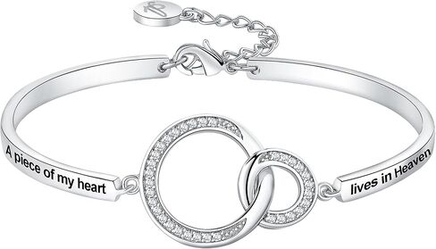 Aihitero Memorial Jewelry Sympathy Gift, Engraved ‘A Piece of My Heart Lives In Heaven’ Bangle Bracelet Rose Gold Bereavement Remembrance Loss in Memory of Mom Dad Son Daughter Grandma Grandpa Baby in Saudi Arabia
