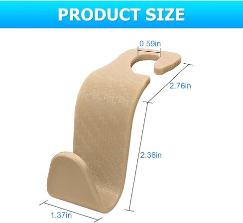 Car Back Seat Headrest Hooks, 4PCS Vehicle Backseat Storage Organizer Hanger, Multifunctional Auto Headrest Hidden Hook Universal for Handbag Purse Backpacks Bags(Carbon Fiber Black) in Kuwait