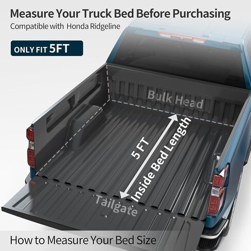 OEDRO Soft Tri-Fold Truck Bed Tonneau Cover Fit for 2017-2025 Honda Ridgeline 5 Feet Bed in Saudi Arabia
