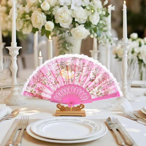QIRMIZI 6 Pack Large Folding Silk Hand Fans - Elegant Chinese Rave Fan,Handheld Renaissance Fan for Festival, Dance, and Decorations,Multicolour in Saudi Arabia