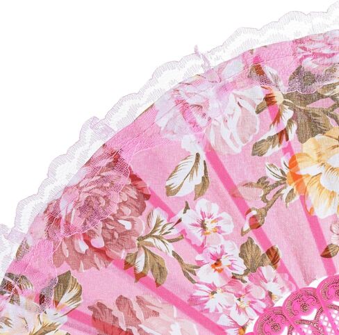 QIRMIZI 6 Pack Large Folding Silk Hand Fans - Elegant Chinese Rave Fan,Handheld Renaissance Fan for Festival, Dance, and Decorations,Multicolour in Saudi Arabia