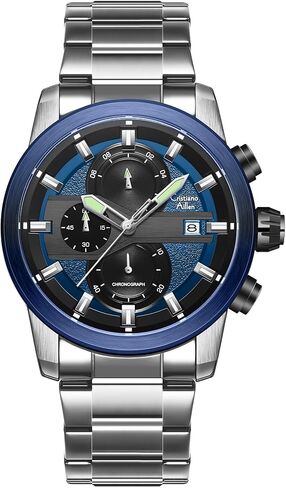 Watches for Men Analog Quartz Chronograph Stainless Steel Waterproof with Luminous, Date, Fashion Casual Sport Business Work Dress Mens Wrist Watch in Saudi Arabia