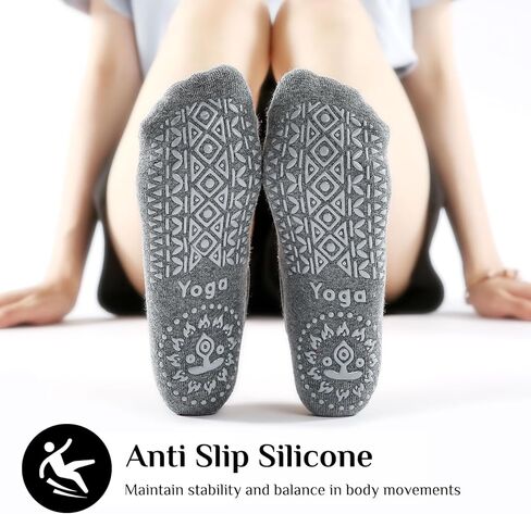 2 أزواج الجوارب الجوارب للنساء ، قبضة غير قابلة للانزلاق والأشرطة الجوارب الرياضية لبراري تجريب حافي القدمين in Kuwait