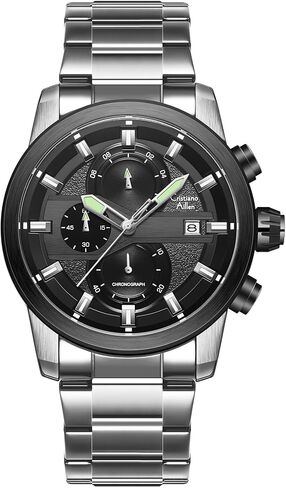 Watches for Men Analog Quartz Chronograph Stainless Steel Waterproof with Luminous, Date, Fashion Casual Sport Business Work Dress Mens Wrist Watch in Saudi Arabia