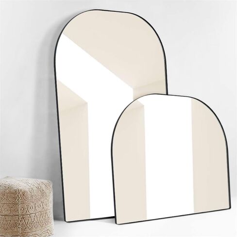 TEHOME 48'' W x 72'' H Oversized Wide Arched Full Length Mirror Black Large Metal Floor Mirror Full Body Tall Mirror for Bedroom, Living Room in Saudi Arabia