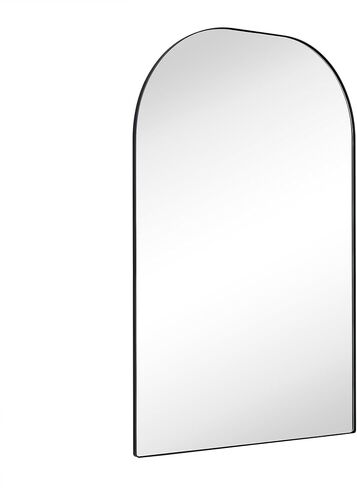 TEHOME 48'' W x 72'' H Oversized Wide Arched Full Length Mirror Black Large Metal Floor Mirror Full Body Tall Mirror for Bedroom, Living Room in Saudi Arabia