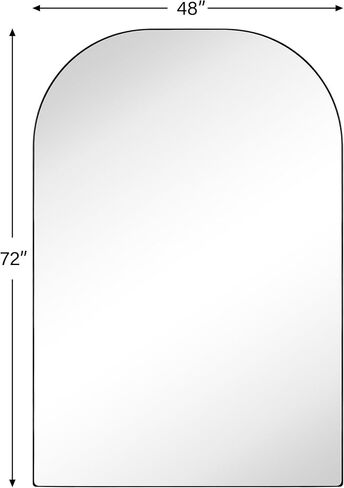 TEHOME 48'' W x 72'' H Oversized Wide Arched Full Length Mirror Black Large Metal Floor Mirror Full Body Tall Mirror for Bedroom, Living Room in Saudi Arabia