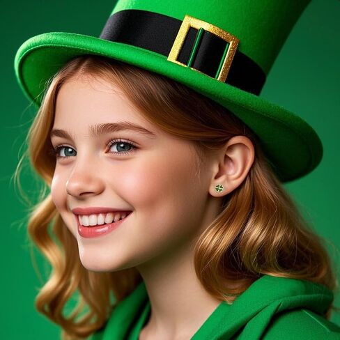 Reffeer Solid 925 Sterling Silver Leaf Clover Earrings Studs for Women Teen Girls Green Leaf Stud Earrings Clover in Saudi Arabia