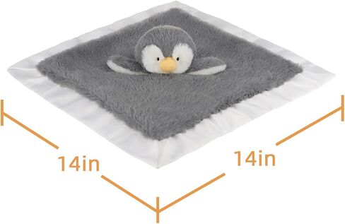 Apricot Lamb Stuffed Animals Soft Security Blanket Gray Penguin Infant Nursery Character Blanket Luxury Snuggler Plush(Gray Penguin, 14 Inches) in Saudi Arabia