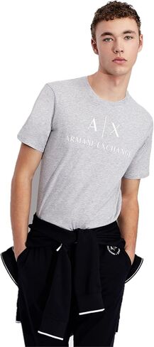 A|X Armani Exchange Men's Crew Neck Logo Tee, Lipstick Red, L in Saudi Arabia