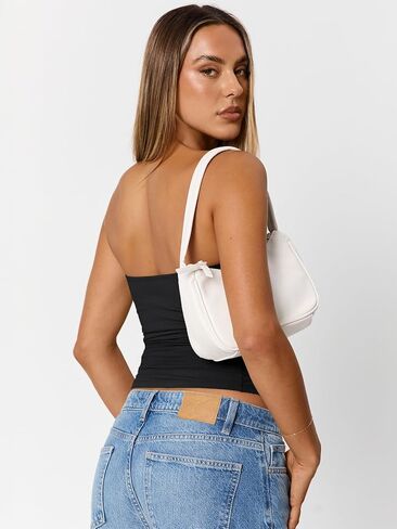 Trendy Queen Womens Cute Summer Tube Tops Going Out Strapless Ruched Backless Sleeveless Bandeau Y2k Clothes 2025 in Saudi Arabia