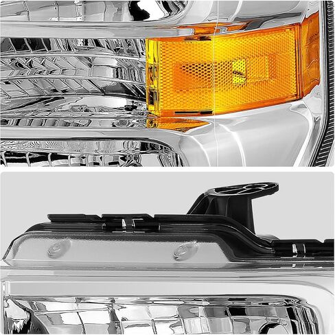 تجميع المصابيح الأمامية للمصابيح الأمامية للسيارات الحمض النووي مع Ford E150 E250 08-14 / E350SD E350SD 08-21 / F650 F750 16-21 ، زوج ، مع محولات تسخير ، أسود / العنبر ، HL-OH-ESD08-BK-AM in Kuwait