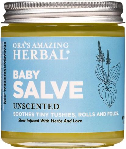 Baby Salve, Diaper Balm Ointment, Drool Rash Prevention, Natural Diaper Cream, Calendula Thyme Burdock Cream, Baby Eczema Acne and Rash Treatment, 4 oz, Ora’s Amazing Herbal in Saudi Arabia