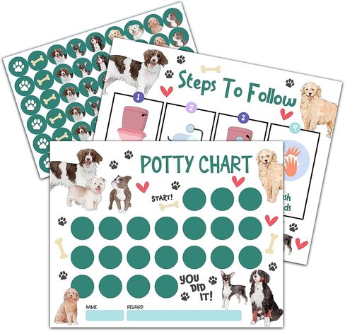 Construction Potty Training Sticker Chart, 10 Potty Charts with 216 Round Stickers & 1 Instruction Sheet, Potty Reward Sticker Chart for Toddlers Boys - A09 in Kuwait