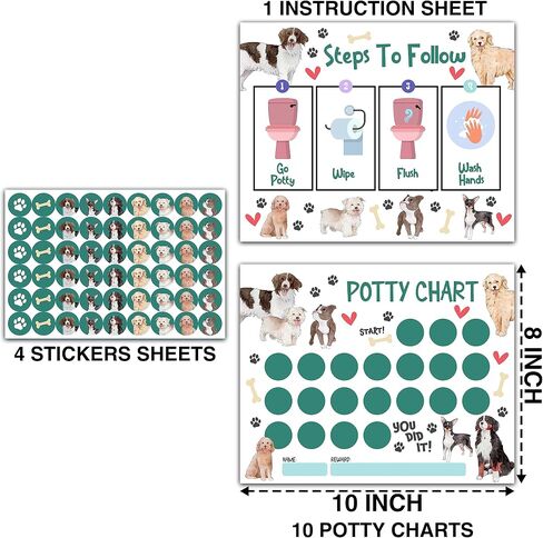 Construction Potty Training Sticker Chart, 10 Potty Charts with 216 Round Stickers & 1 Instruction Sheet, Potty Reward Sticker Chart for Toddlers Boys - A09 in Kuwait