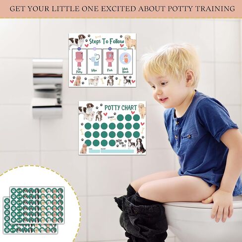 Construction Potty Training Sticker Chart, 10 Potty Charts with 216 Round Stickers & 1 Instruction Sheet, Potty Reward Sticker Chart for Toddlers Boys - A09 in Kuwait