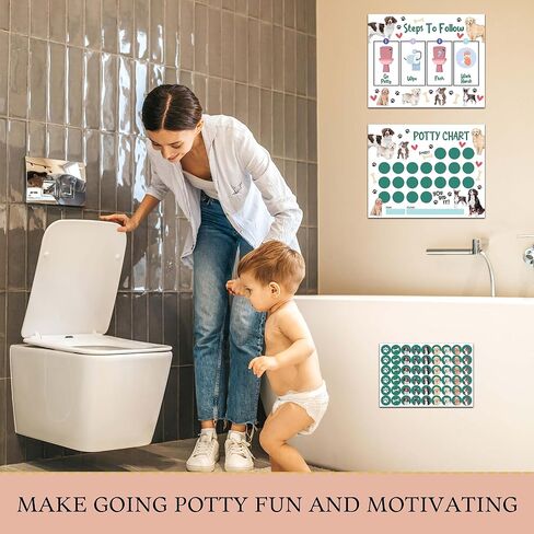 Construction Potty Training Sticker Chart, 10 Potty Charts with 216 Round Stickers & 1 Instruction Sheet, Potty Reward Sticker Chart for Toddlers Boys - A09 in Kuwait