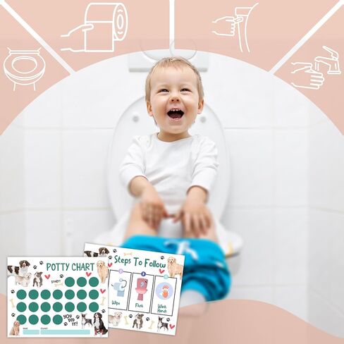 Construction Potty Training Sticker Chart, 10 Potty Charts with 216 Round Stickers & 1 Instruction Sheet, Potty Reward Sticker Chart for Toddlers Boys - A09 in Kuwait