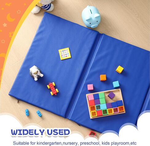 Wesiti 5 Pieces 1 Inch Thick Folding Nap Mat 3 Section Folding Rest Mats Folding Sleeping Mat for Kids Toddler Daycare Nap Mats for School Preschool Classroom Kindergarten (Multicolor) in Saudi Arabia