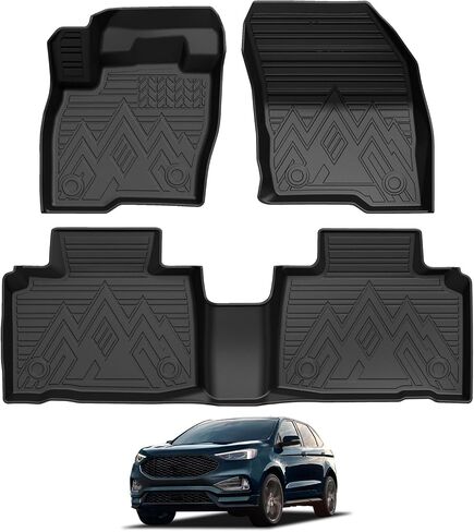 Falafa Floor Mats for Ford Bronco Sport 2021 2022 2023 2024 2025, TPE All Weather Floor Liners, Heavy Duty Anti Skid Car Mats Include 1st & 2nd Row, Black (ONLY for Bronco Sport) in Saudi Arabia