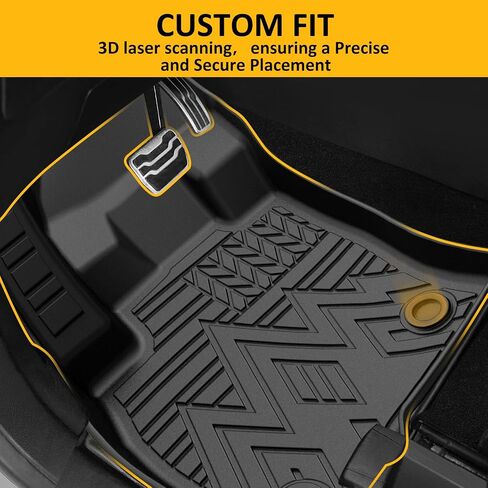 Falafa Floor Mats for Ford Bronco Sport 2021 2022 2023 2024 2025, TPE All Weather Floor Liners, Heavy Duty Anti Skid Car Mats Include 1st & 2nd Row, Black (ONLY for Bronco Sport) in Saudi Arabia