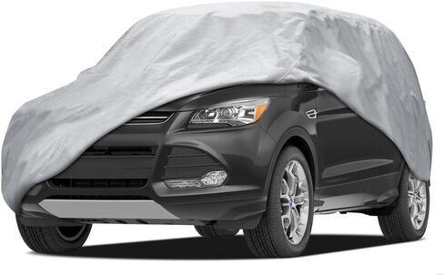 BDK SUV Car Cover for Automobiles, Heavy Duty All Weather Car Cover for SUVs, Outdoor Car Cover Waterproof All Weather SUV, Full Exterior Cover Rain Snow Dust UV Protection Storage - 210L x 77W x 60H in Kuwait