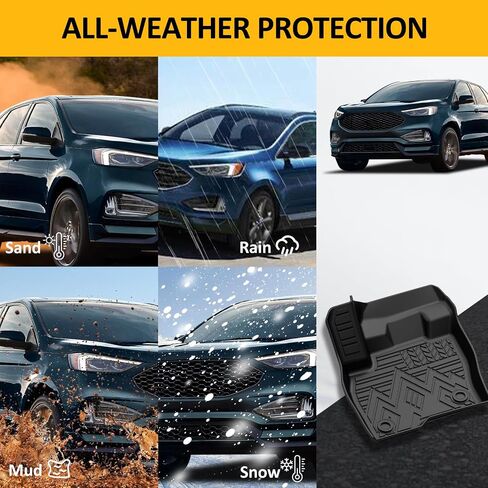 Falafa Floor Mats for Ford Bronco Sport 2021 2022 2023 2024 2025, TPE All Weather Floor Liners, Heavy Duty Anti Skid Car Mats Include 1st & 2nd Row, Black (ONLY for Bronco Sport) in Saudi Arabia