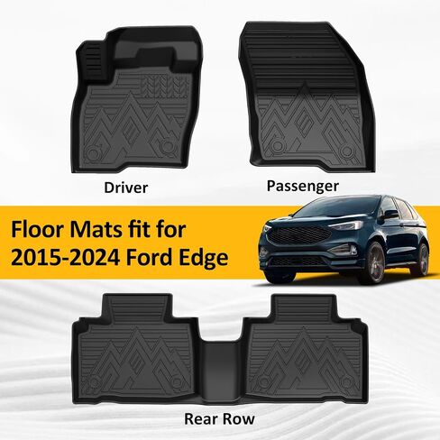 Falafa Floor Mats for Ford Bronco Sport 2021 2022 2023 2024 2025, TPE All Weather Floor Liners, Heavy Duty Anti Skid Car Mats Include 1st & 2nd Row, Black (ONLY for Bronco Sport) in Saudi Arabia