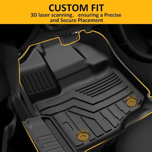 Falafa Floor Mats for Ford Bronco Sport 2021 2022 2023 2024 2025, TPE All Weather Floor Liners, Heavy Duty Anti Skid Car Mats Include 1st & 2nd Row, Black (ONLY for Bronco Sport) in Saudi Arabia