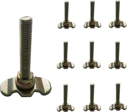 L Track Threaded Stud Fittings L-Track Threaded Double Stud Lug Fitting Tie Down, Used with L Track Rails for Truck Bed or Trailer Cargo Control, Pack of 10 (G-M8-60mm) in Kuwait