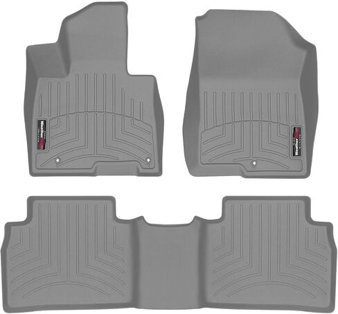 WeatherTech Custom Fit FloorLiners for Hyundai Tucson - 1st & 2nd Row (441678-1-2), Black in Saudi Arabia
