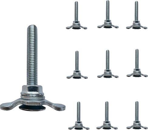 L Track Threaded Stud Fittings L-Track Threaded Double Stud Lug Fitting Tie Down, Used with L Track Rails for Truck Bed or Trailer Cargo Control, Pack of 10 (G-M8-60mm) in Kuwait