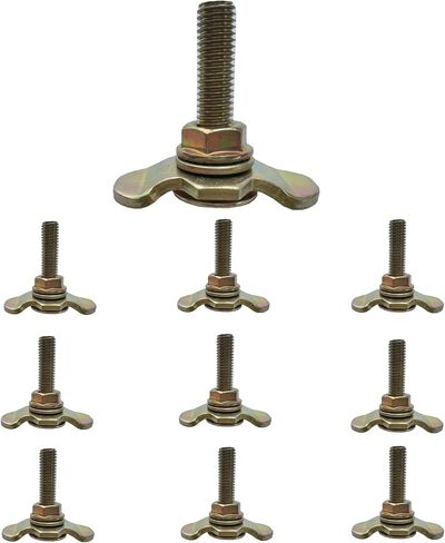 L Track Threaded Stud Fittings L-Track Threaded Double Stud Lug Fitting Tie Down, Used with L Track Rails for Truck Bed or Trailer Cargo Control, Pack of 10 (G-M8-60mm) in Kuwait